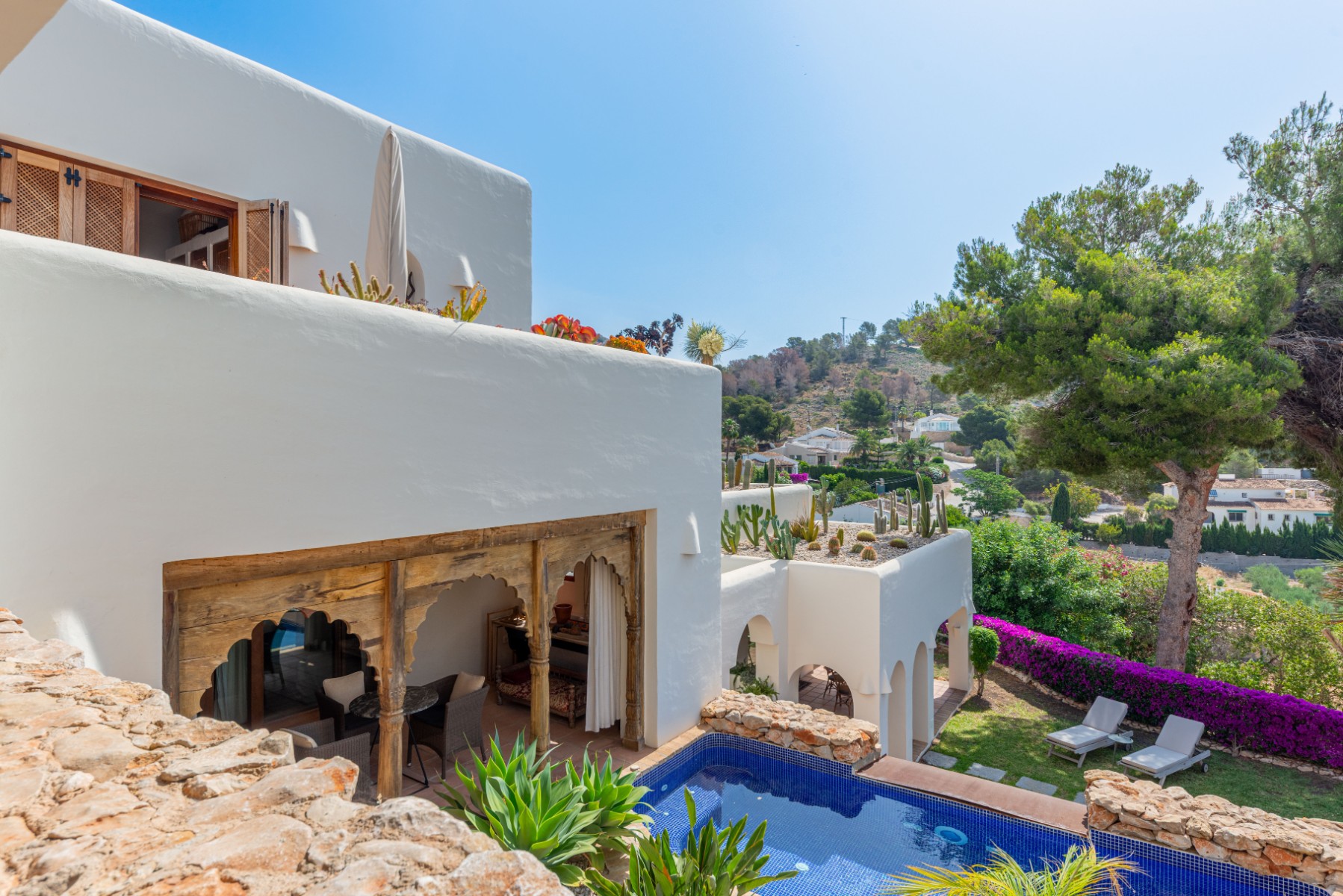Moraira Property for Sale: Stylish Ibizan Villa Close to El Portet Beach