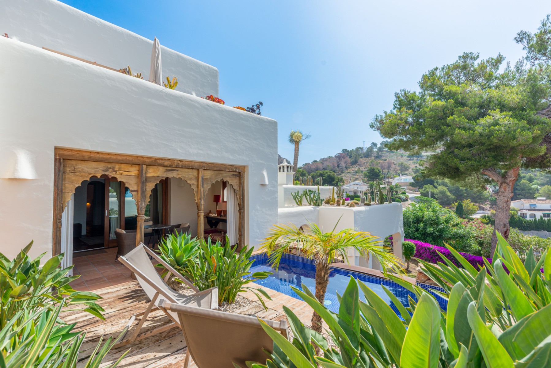 Moraira Property for Sale: Stylish Ibizan Villa Close to El Portet Beach