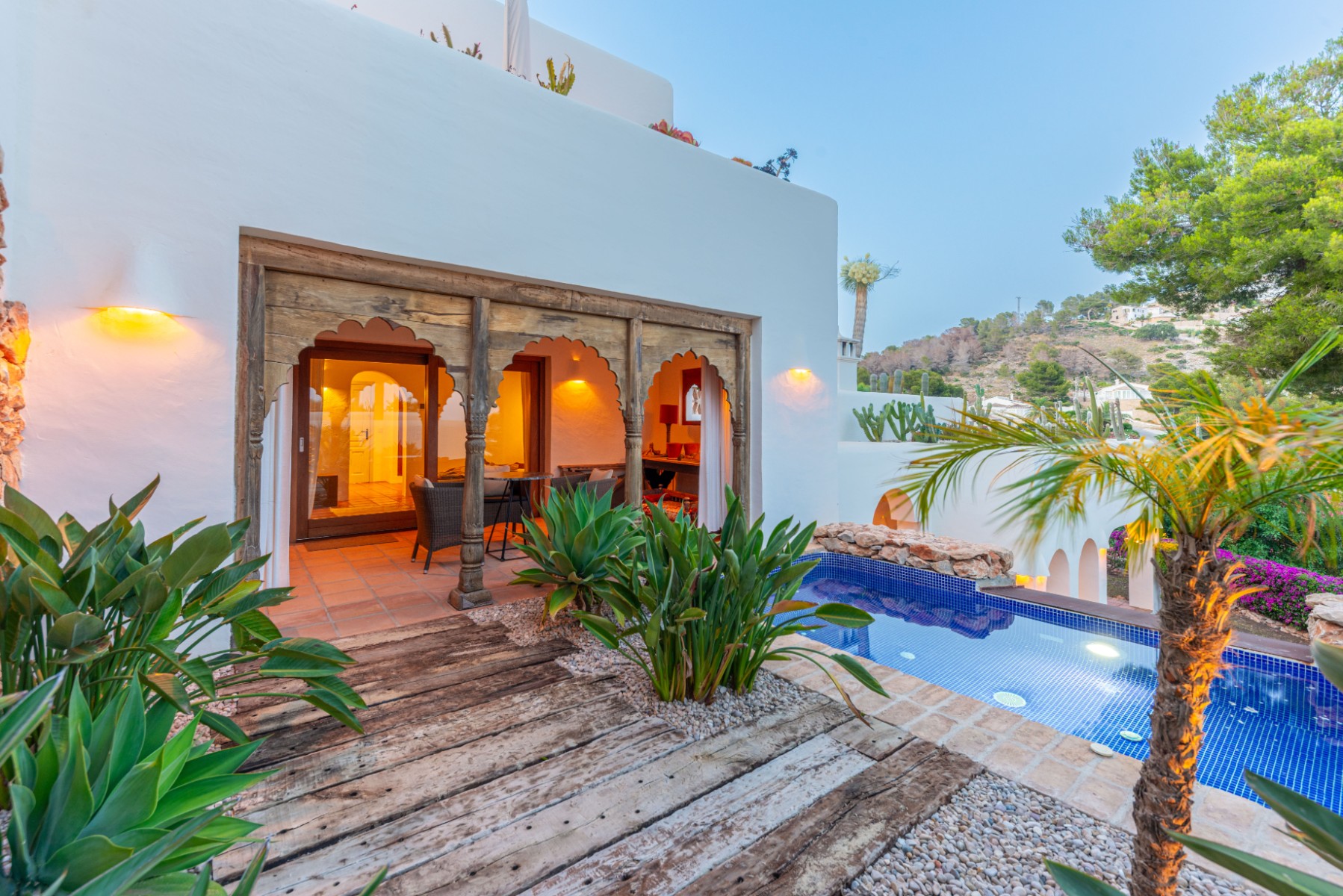 Moraira Property for Sale: Stylish Ibizan Villa Close to El Portet Beach