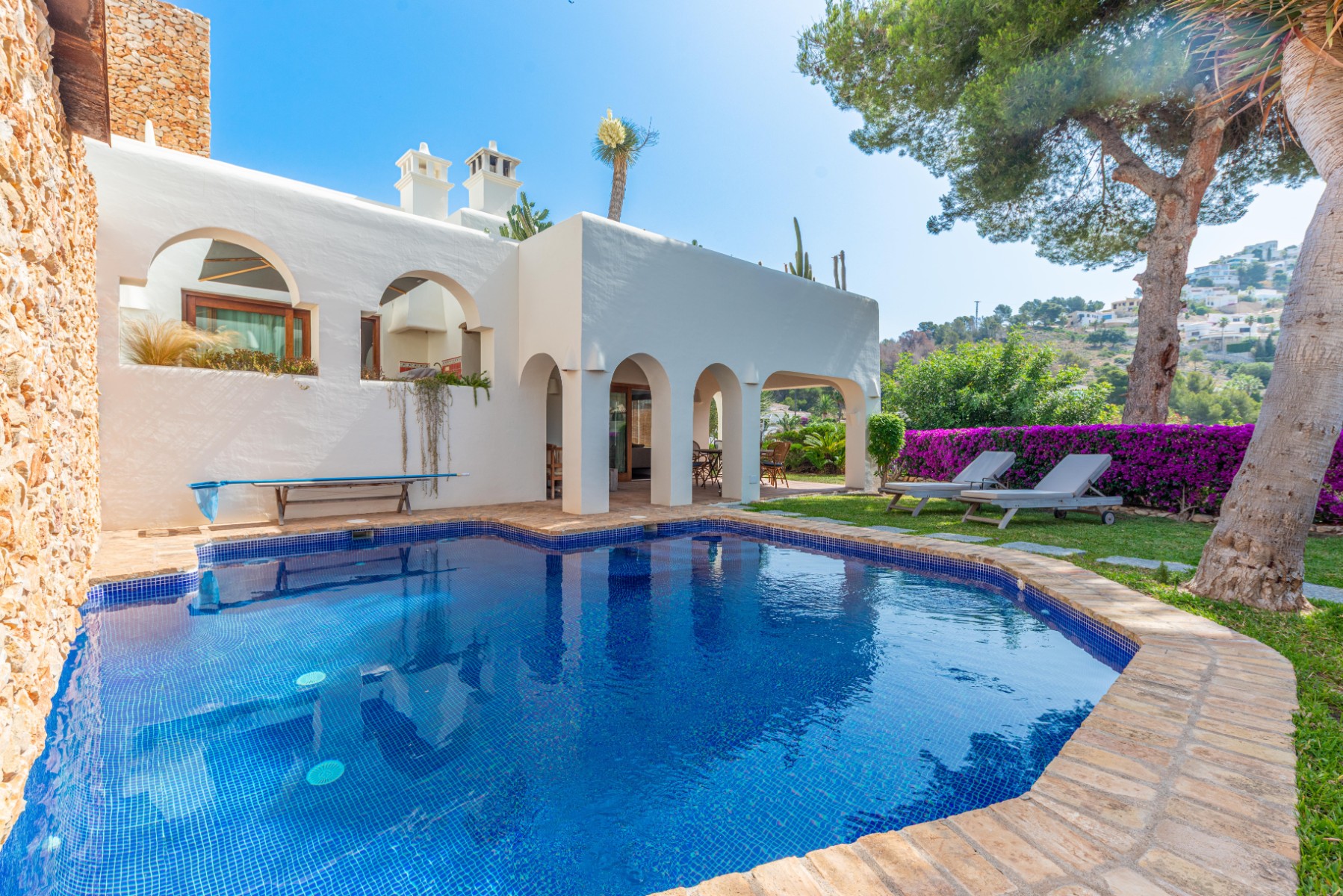 Moraira Property for Sale: Stylish Ibizan Villa Close to El Portet Beach