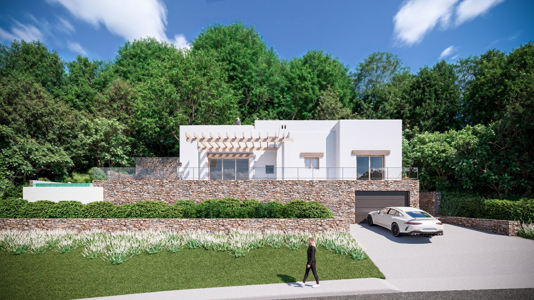Modern Villa in Javea, 3 km from the Beach with Garden and Garage