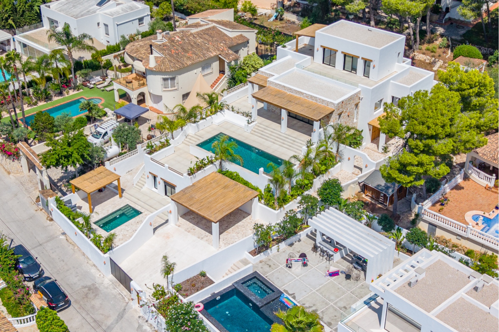 12680NS - Luxury Ibiza-Style Villa for Sale in Moraira with Panoramic Sea Views