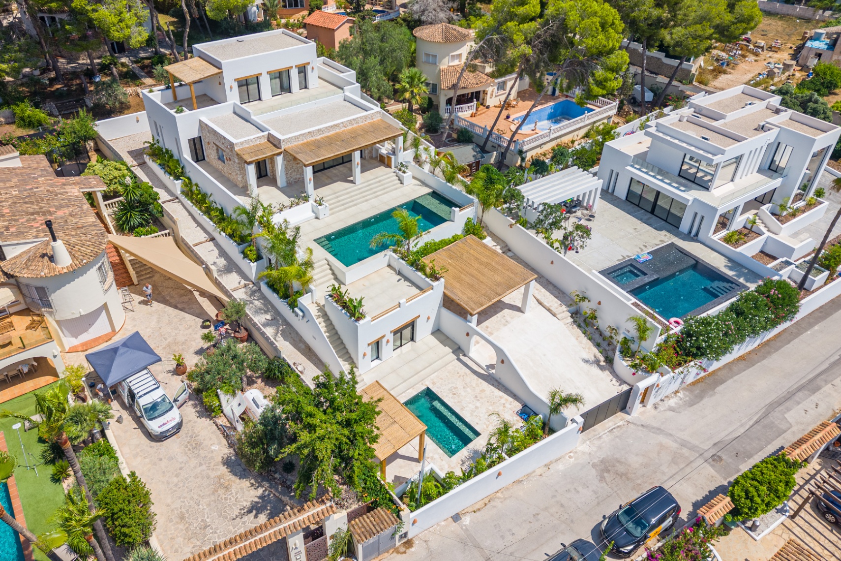 12680NS - Luxury Ibiza-Style Villa for Sale in Moraira with Panoramic Sea Views