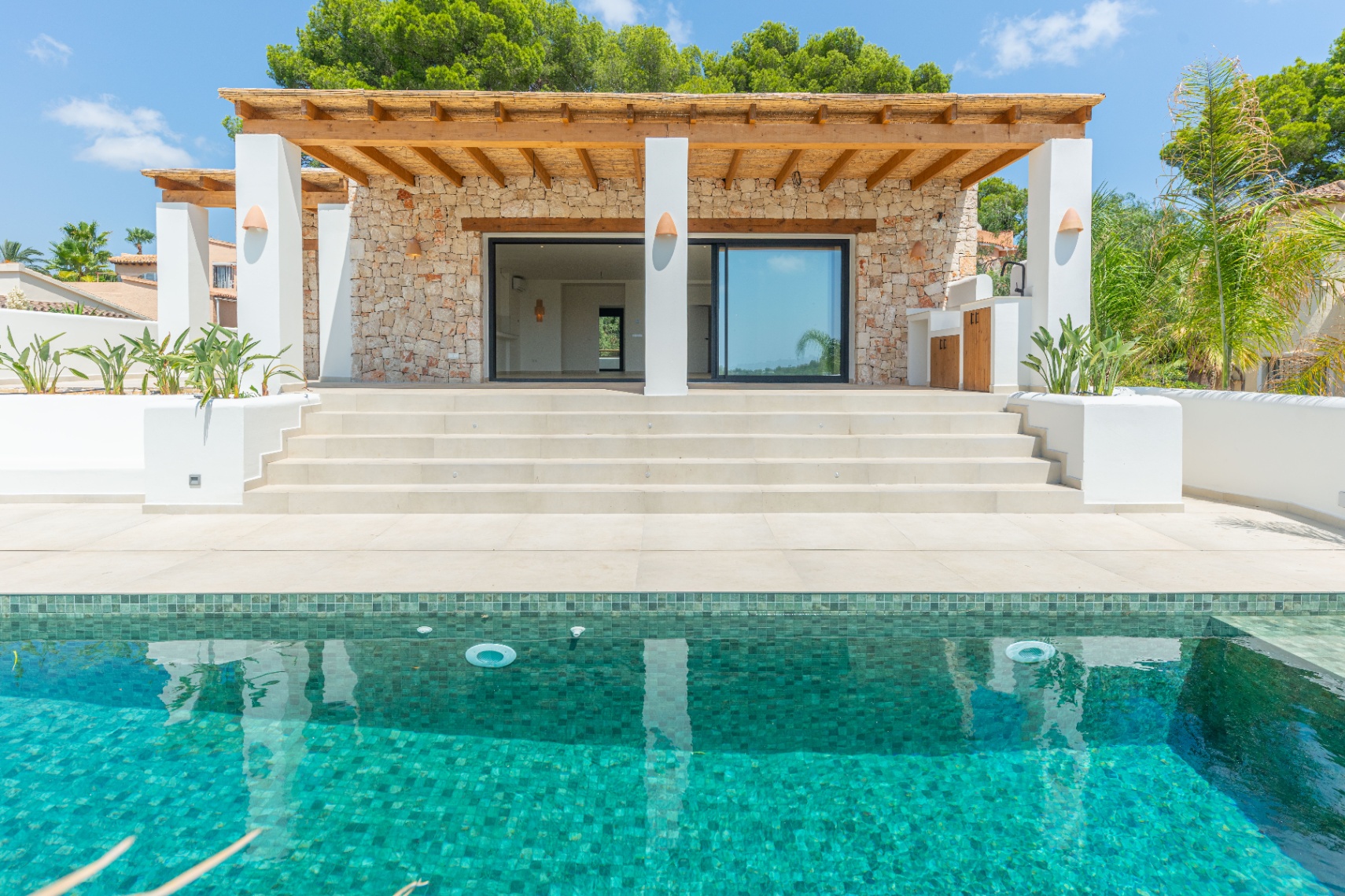 12680NS - Luxury Ibiza-Style Villa for Sale in Moraira with Panoramic Sea Views