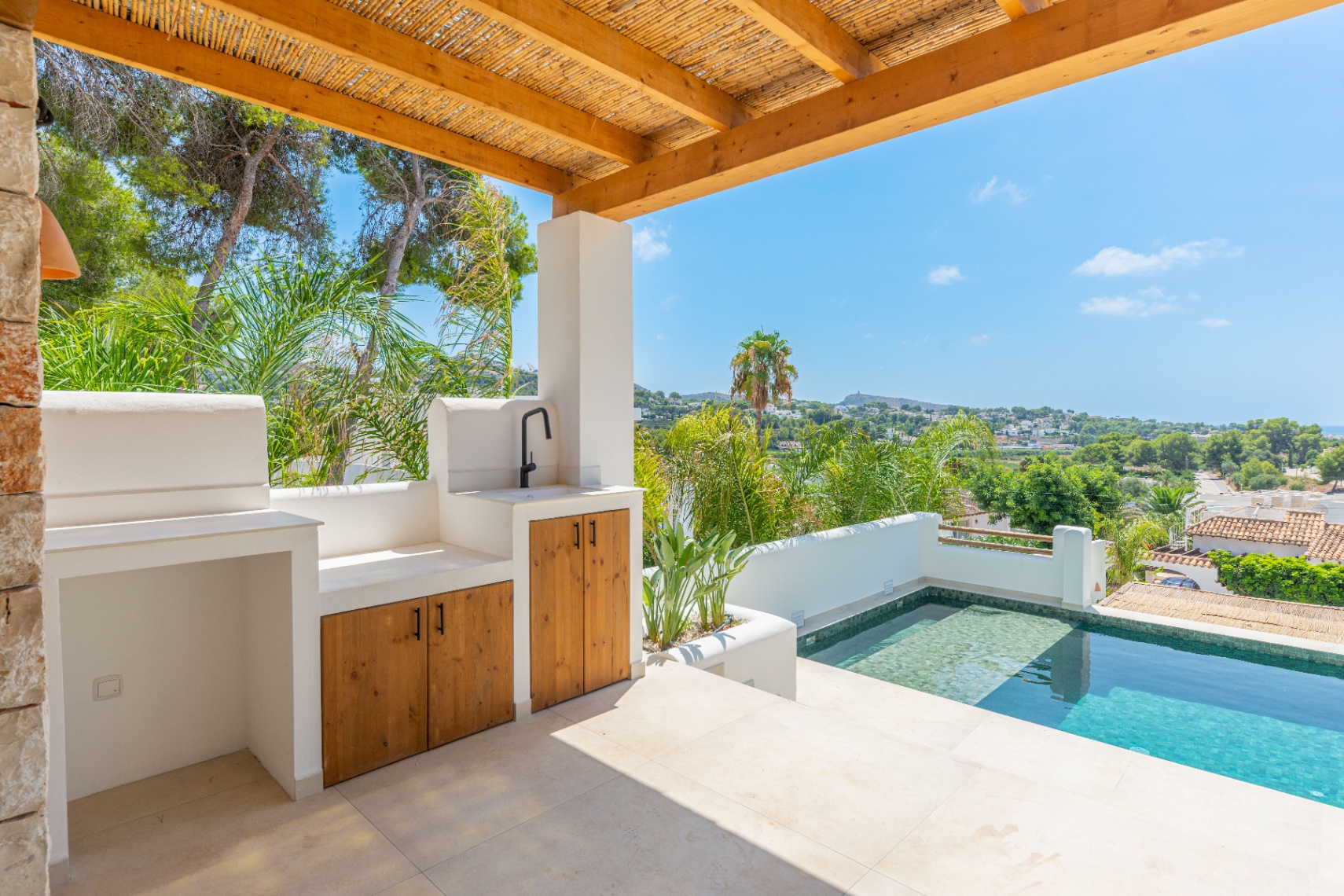 12680NS - Luxury Ibiza-Style Villa for Sale in Moraira with Panoramic Sea Views