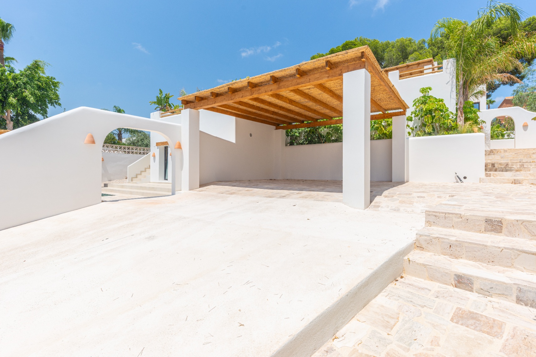 12680NS - Luxury Ibiza-Style Villa for Sale in Moraira with Panoramic Sea Views
