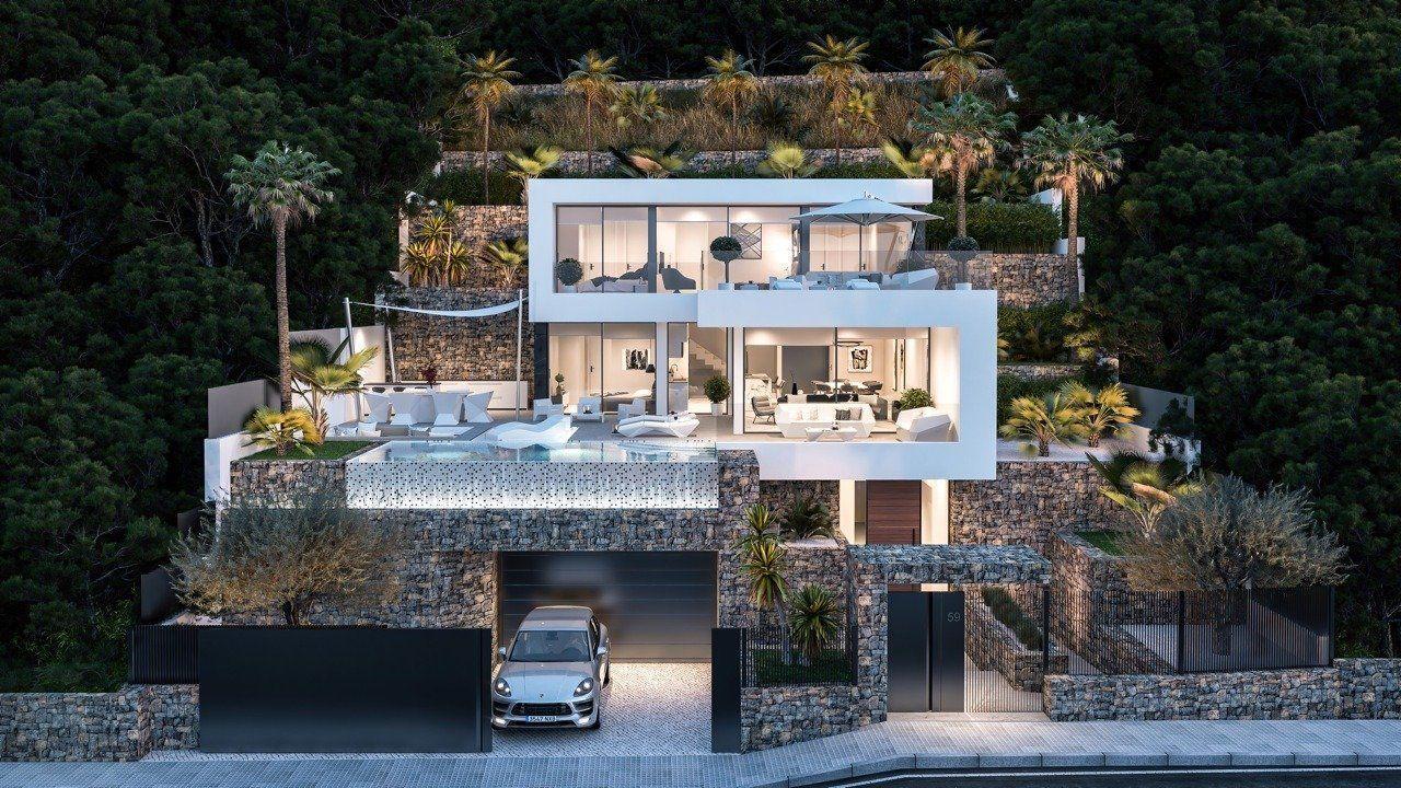 875DA - Moderne, geräumige Villa mit Blick auf die Berge und das Meer in Calpe