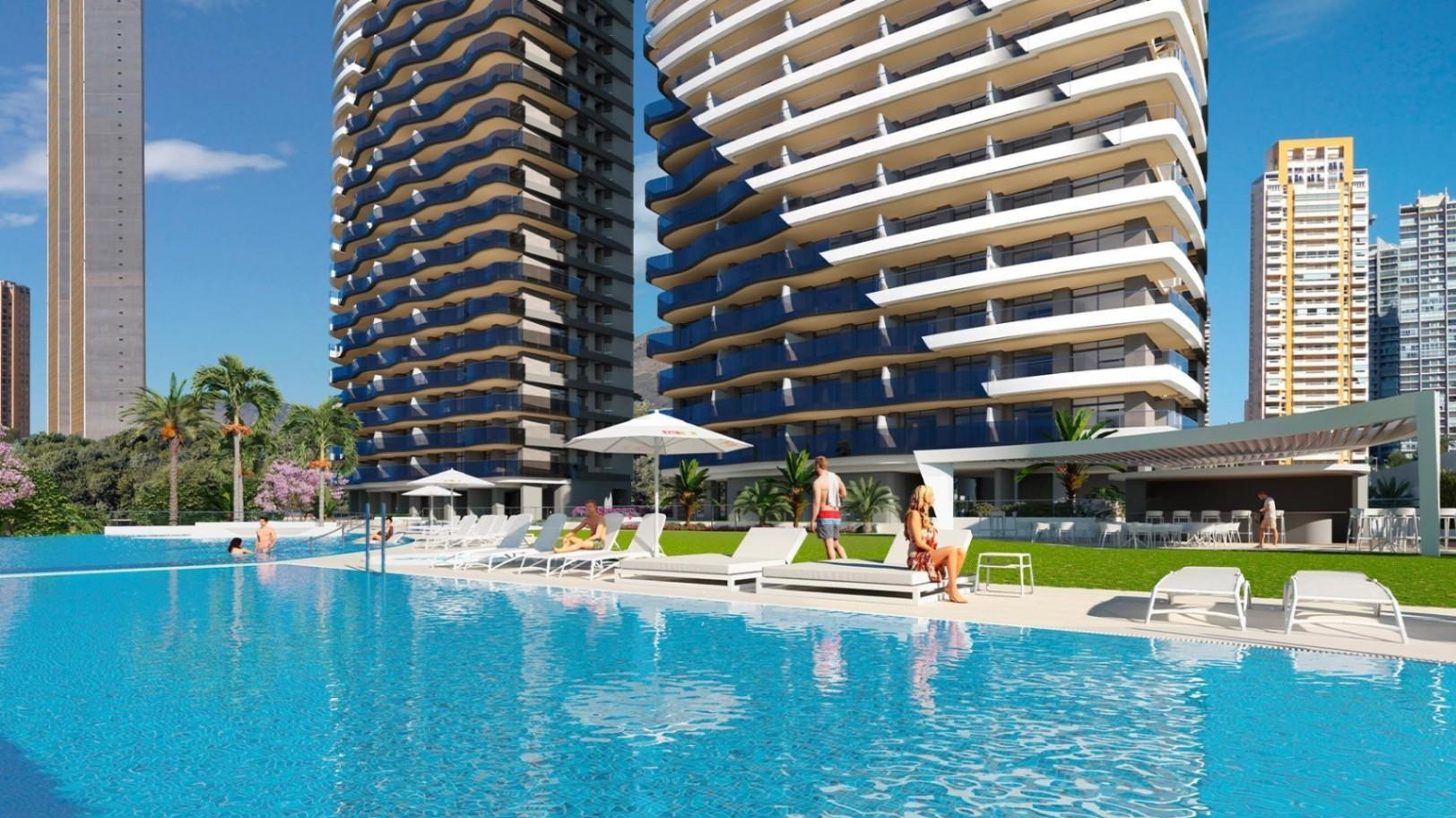1145DA - 3- und 4-Zimmer-Wohnungen in neues Projekt am Poniente Beach in Benidorm