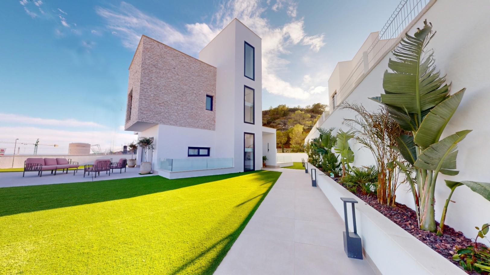 1241DA - 15 villas independientes de lujo en Finestrat con 3 o 4 dormitorios con vistas despejadas