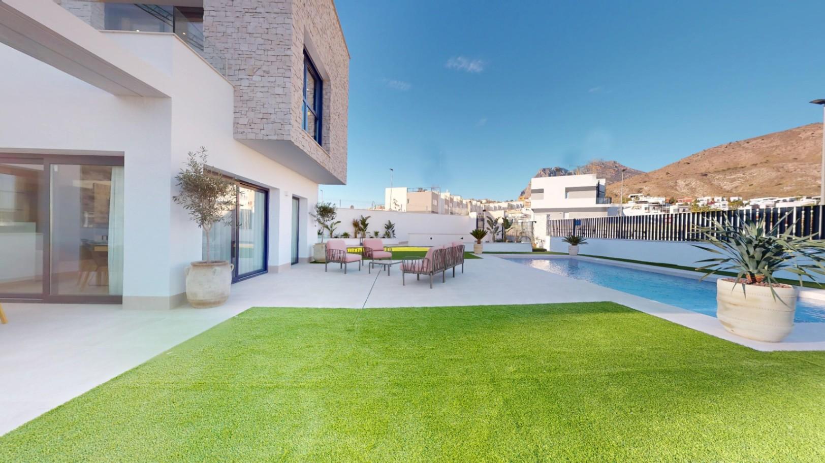 1241DA - 15 villas independientes de lujo en Finestrat con 3 o 4 dormitorios con vistas despejadas