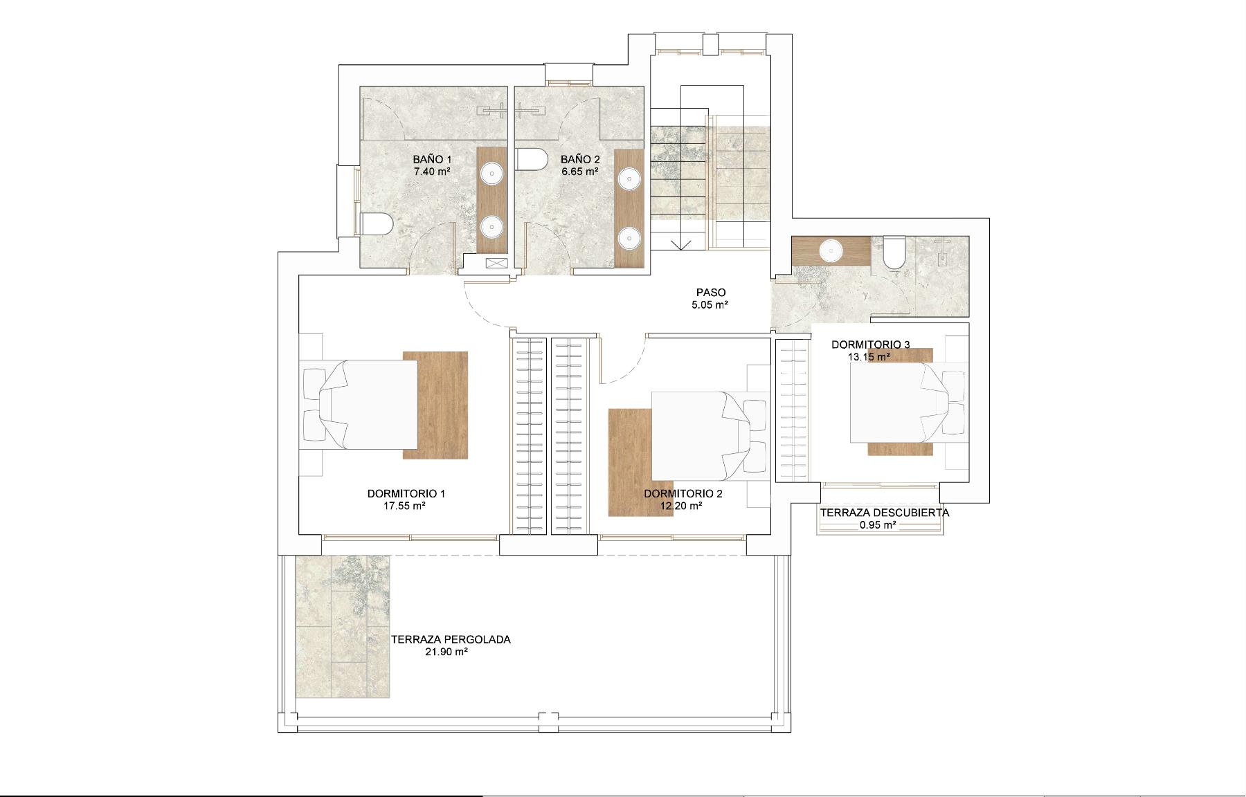 1260DA - Villa moderne de 3 chambres à coucher à Construccion à Altea Hills.