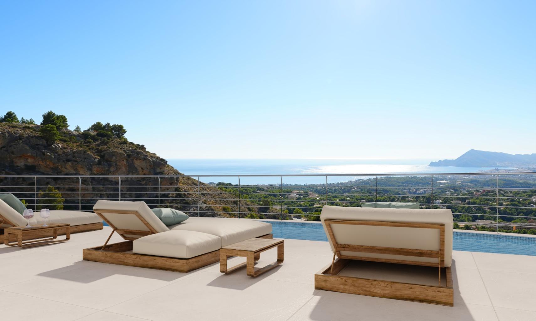 1264DA - Villa moderne de 4 chambres avec vue sur la mer à Altea