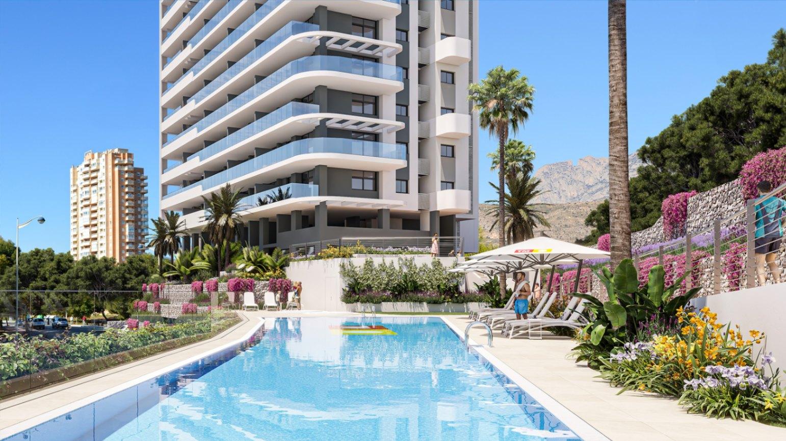 1336DA - 3-Slaapkamer Appartementen met Panoramisch Zeezicht in Benidorm