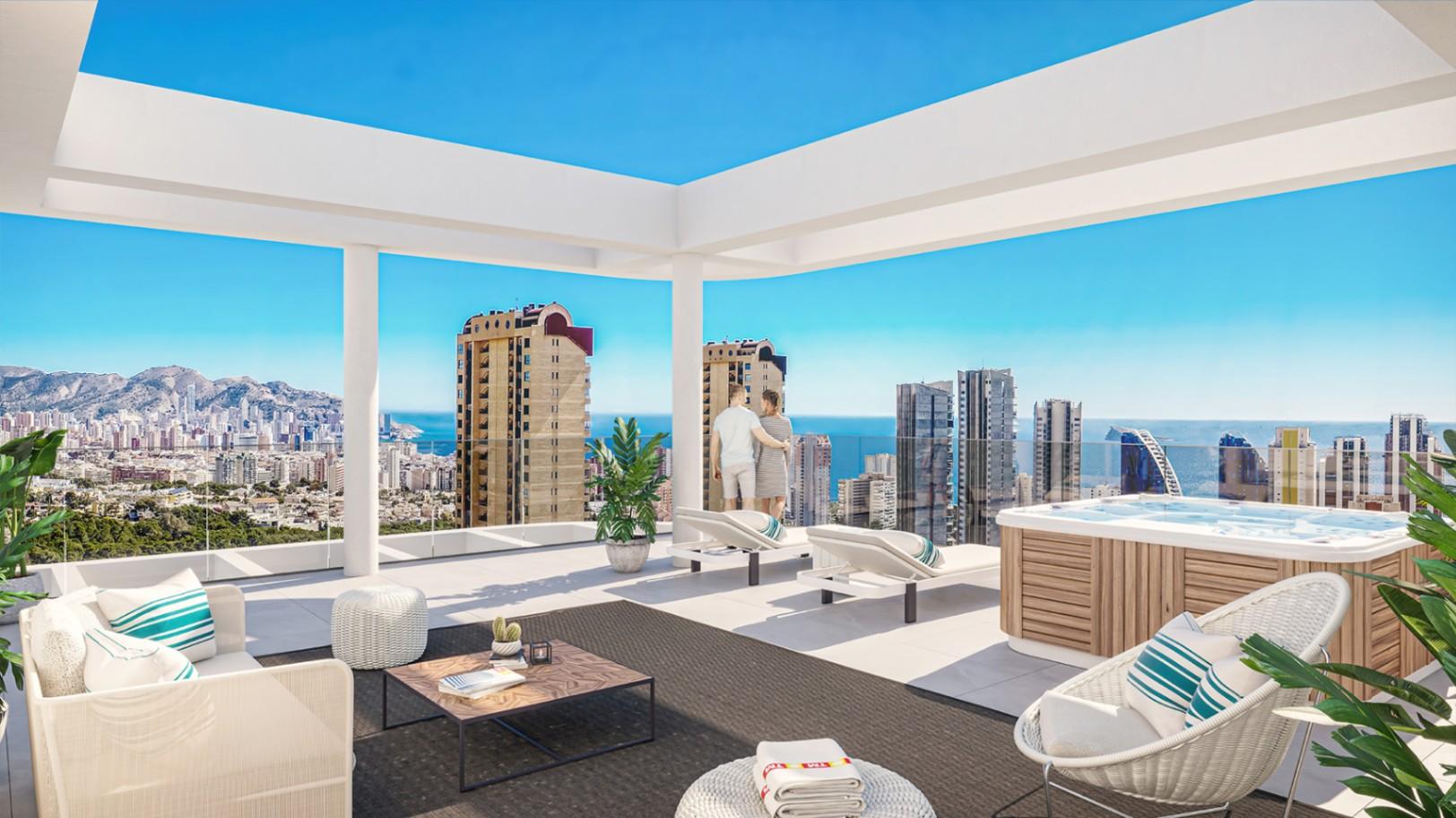 1336DA - 3-Slaapkamer Appartementen met Panoramisch Zeezicht in Benidorm