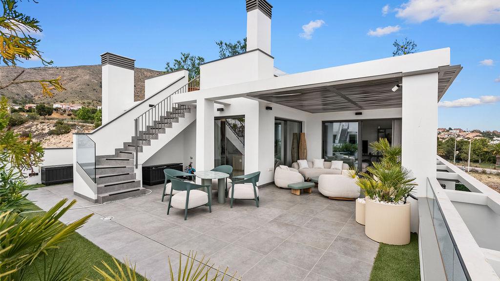 1393NS - Keyready: Exclusives modernes Penthouse im mediterranen Stil mit panoramicem Meerblick in Finestrat
