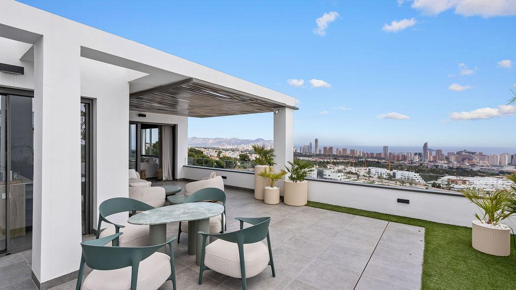 1393NS - Keyready: Exclusives modernes Penthouse im mediterranen Stil mit panoramicem Meerblick in Finestrat
