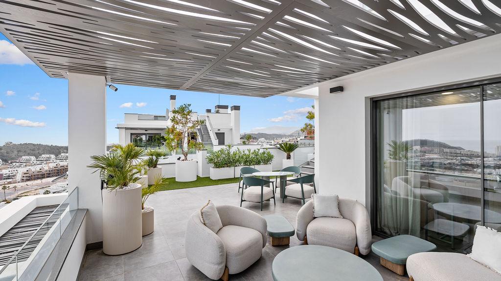 1393NS - Keyready: Exclusives modernes Penthouse im mediterranen Stil mit panoramicem Meerblick in Finestrat