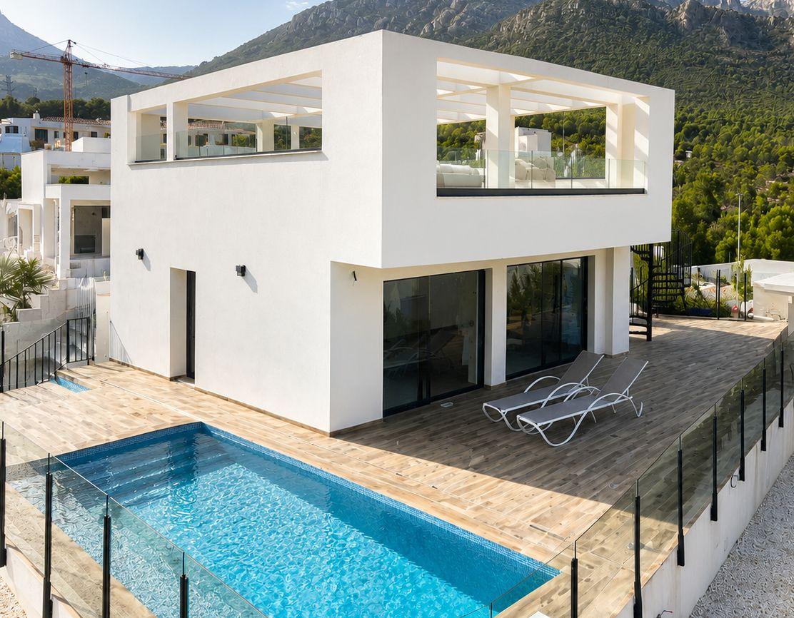 1398NS - Villa contemporaine de 5 chambres avec vue sur la mer et les montagnes à Polop de la Marina