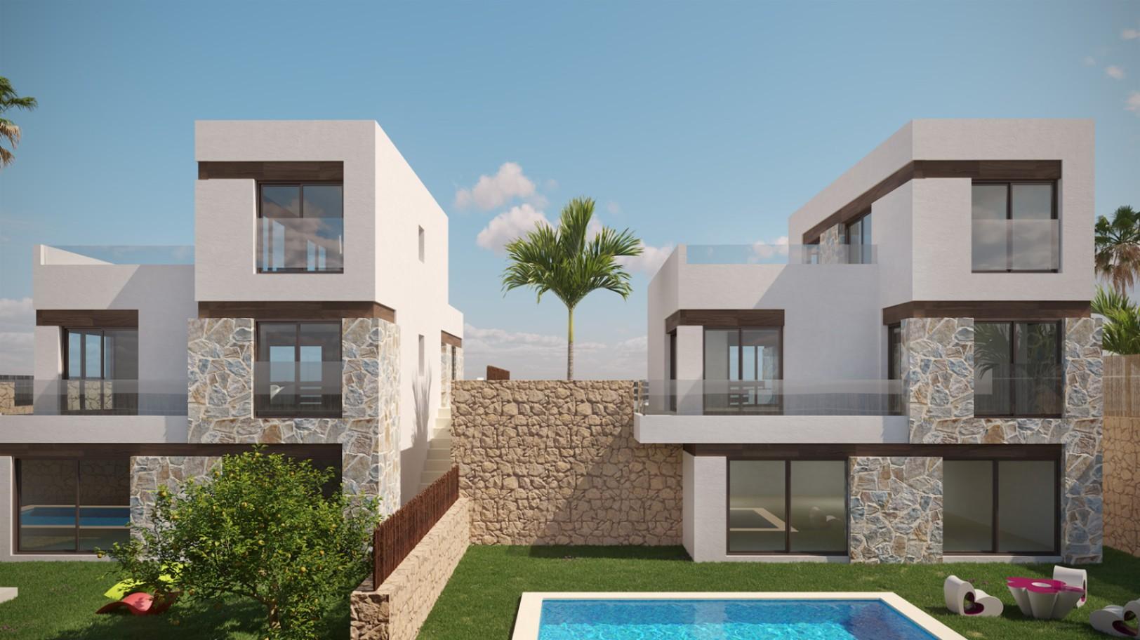 1424DA - Nuevas villas de 3 dormitorios con vistas al mar y a la montaña en un entorno elevado de Finestrat