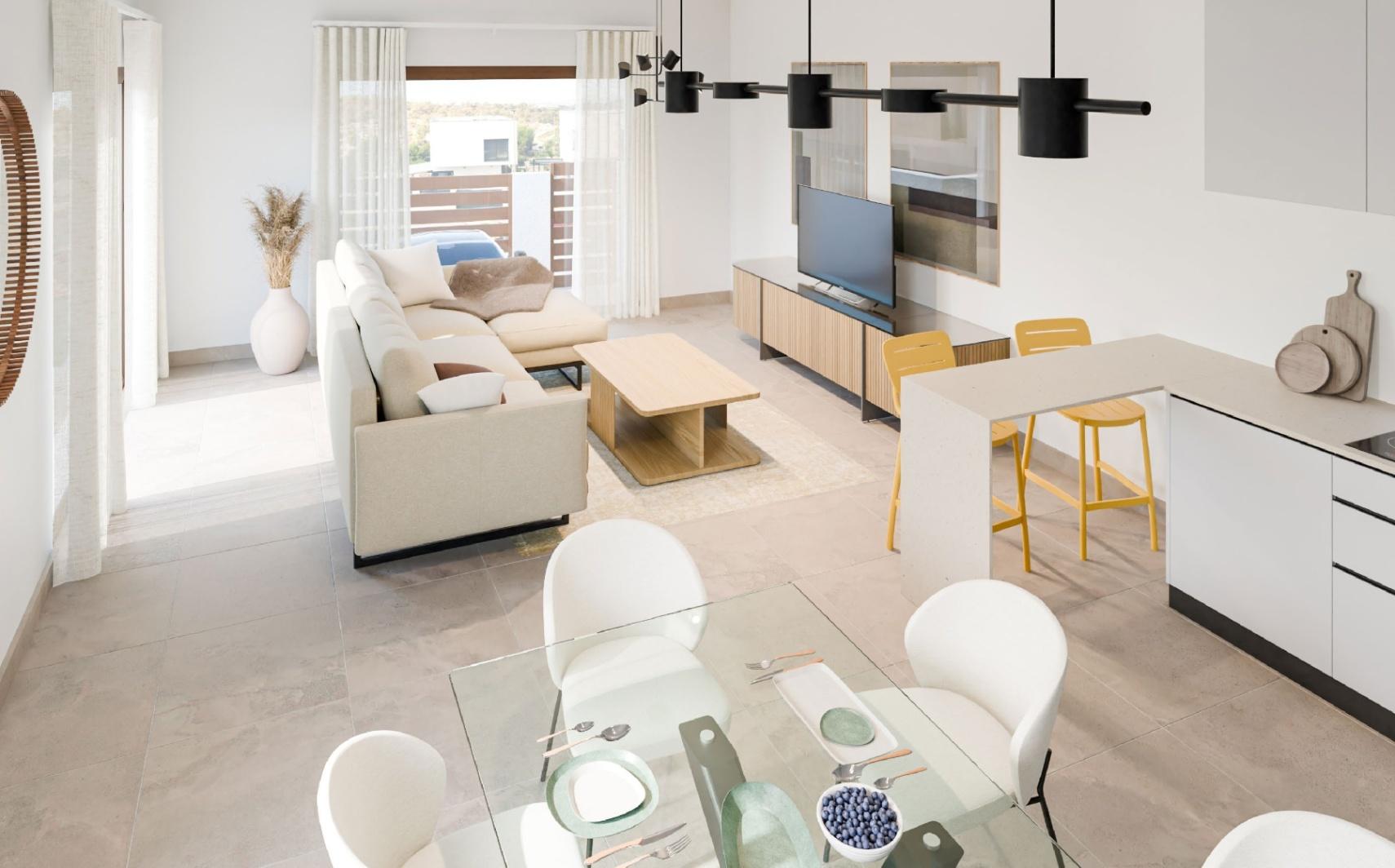 1424DA - Nuevas villas de 3 dormitorios con vistas al mar y a la montaña en un entorno elevado de Finestrat