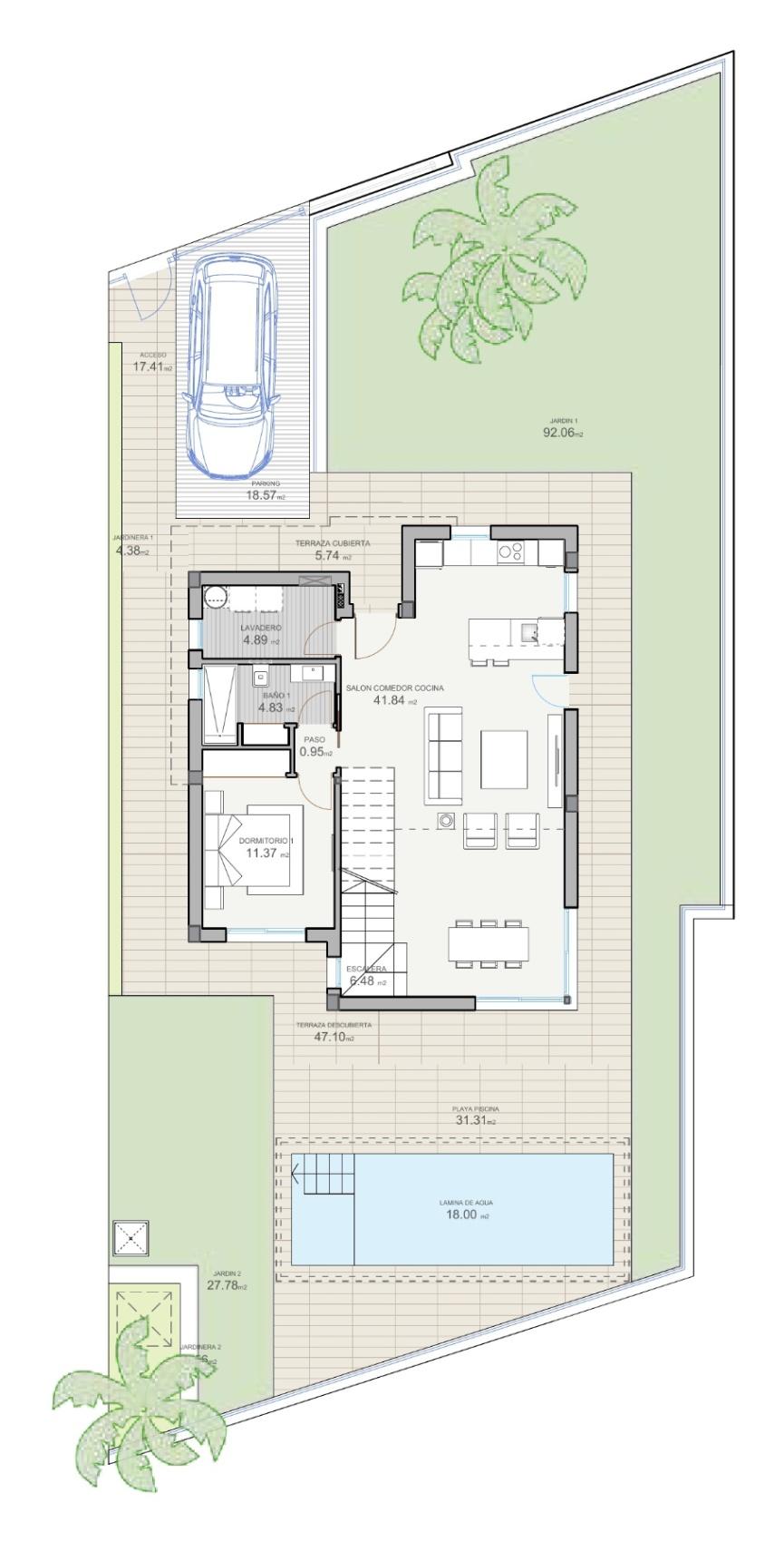 1431DA - Villa moderne avec quatre chambres et piscine privée à Polop