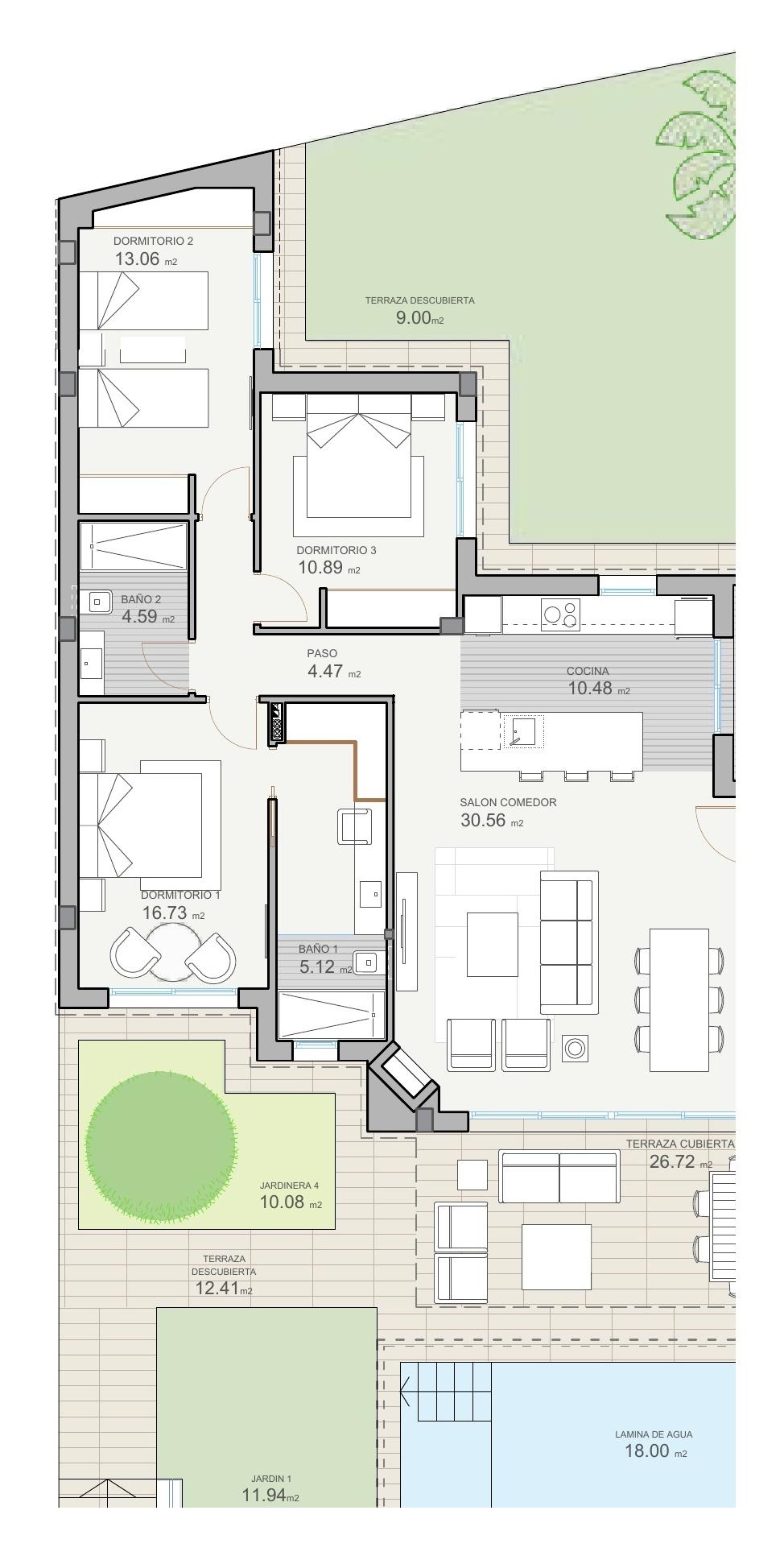 1433DA - Villa de plain-pied avec grande terrasse couverte et piscine privée à Polop.