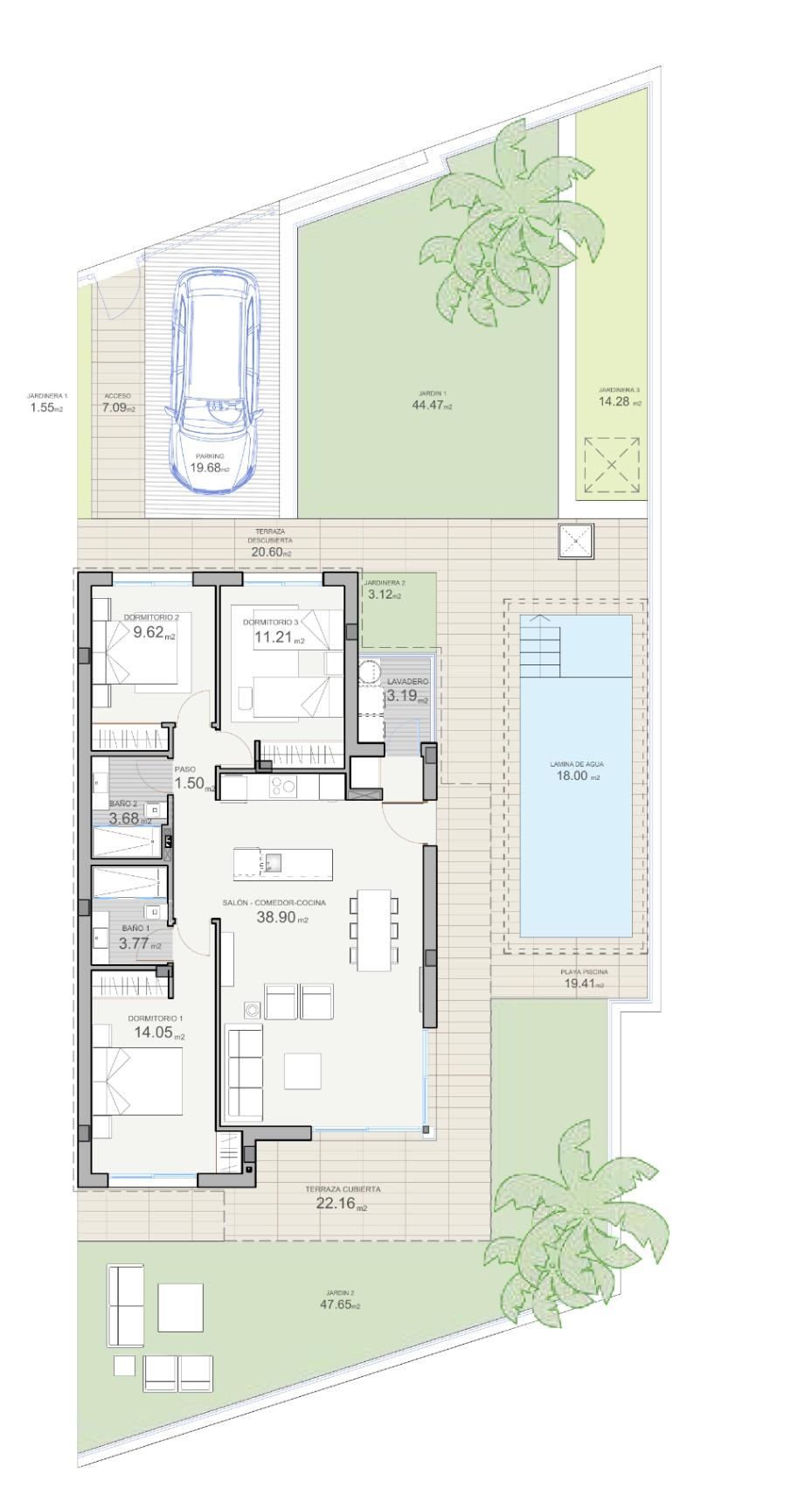 1436DA - Villa neuve de plain-pied avec piscine privée à Polop