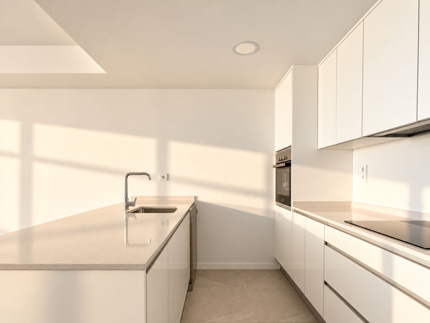 Appartement moderne de deux pièces, récemment construit, avec vue sur la mer, récemment livré.