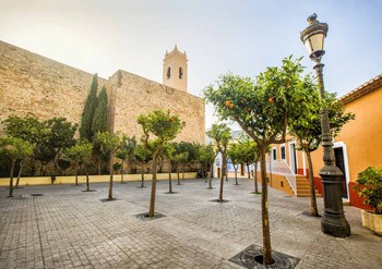 Old town of Calpe at the church